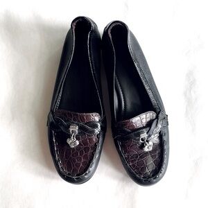 Brighton Women’s Flats Loafer Shoes Black/Maroon Size 7